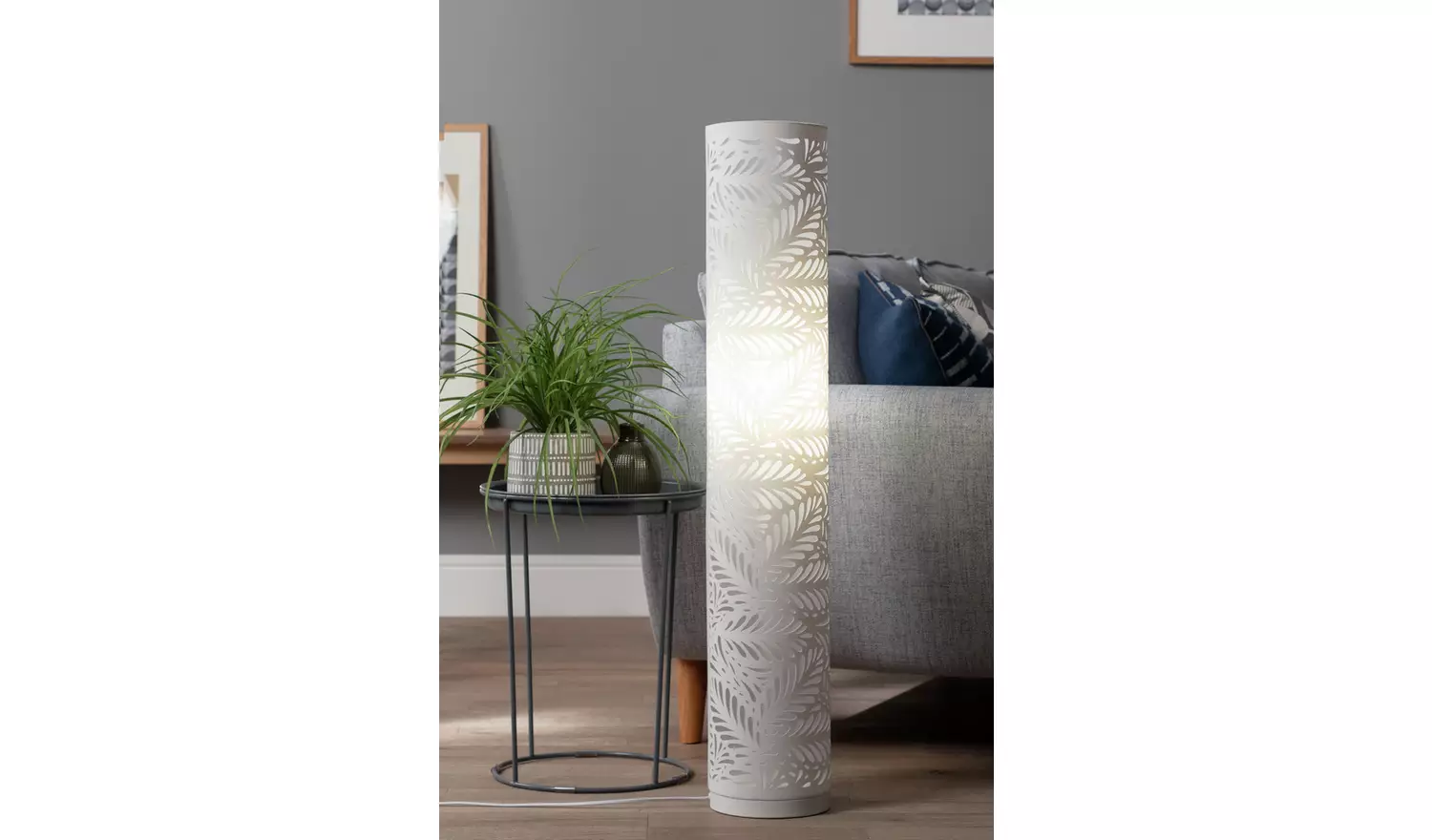 Argos Home Cut Out Leaf Column Floor Lamp - White