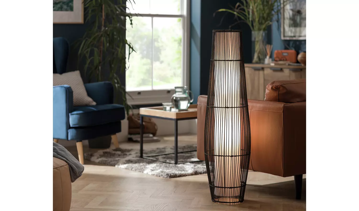 Argos Home Chocolate Rattan Floor Lamp