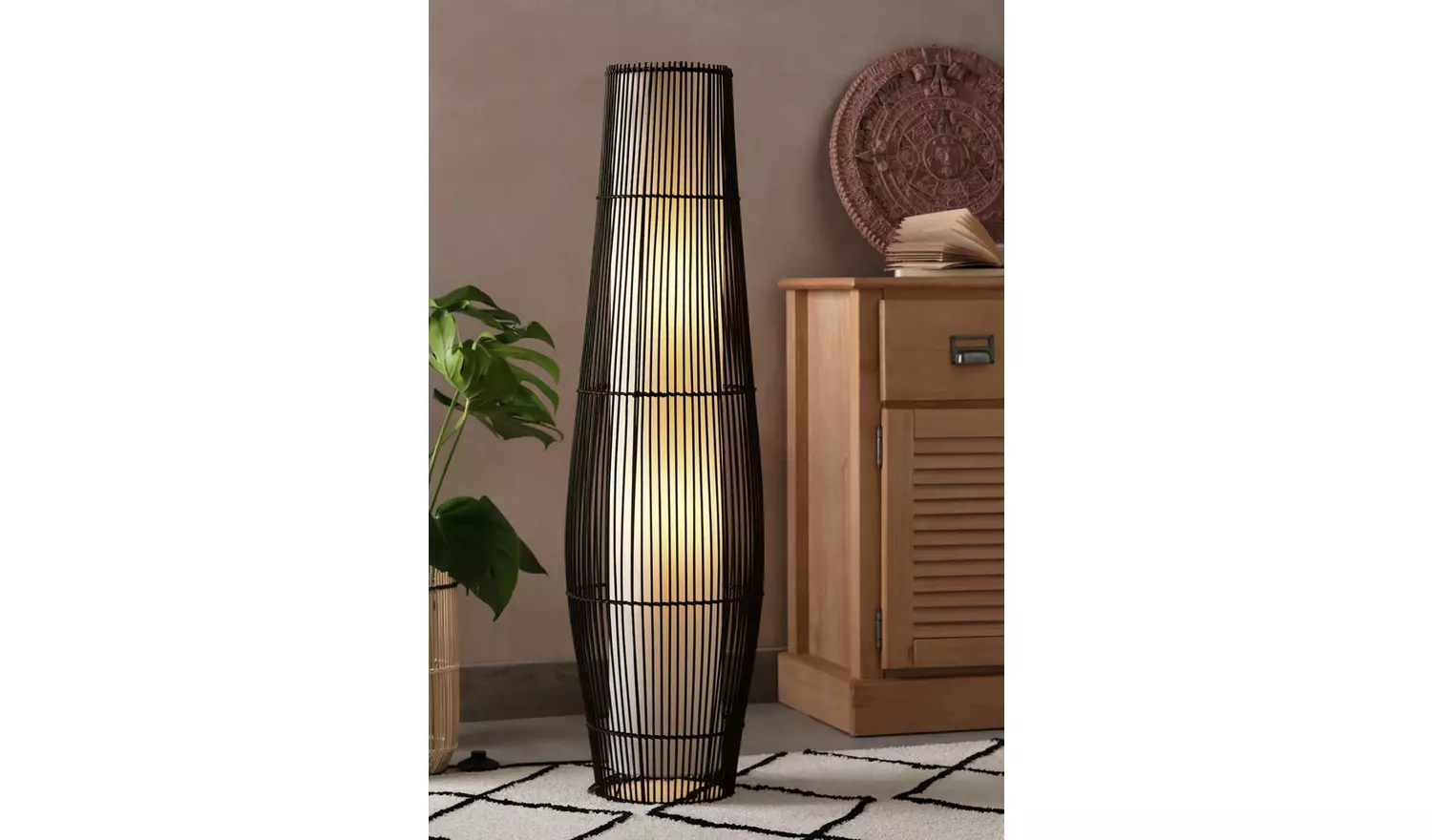 Argos Home Chocolate Rattan Floor Lamp