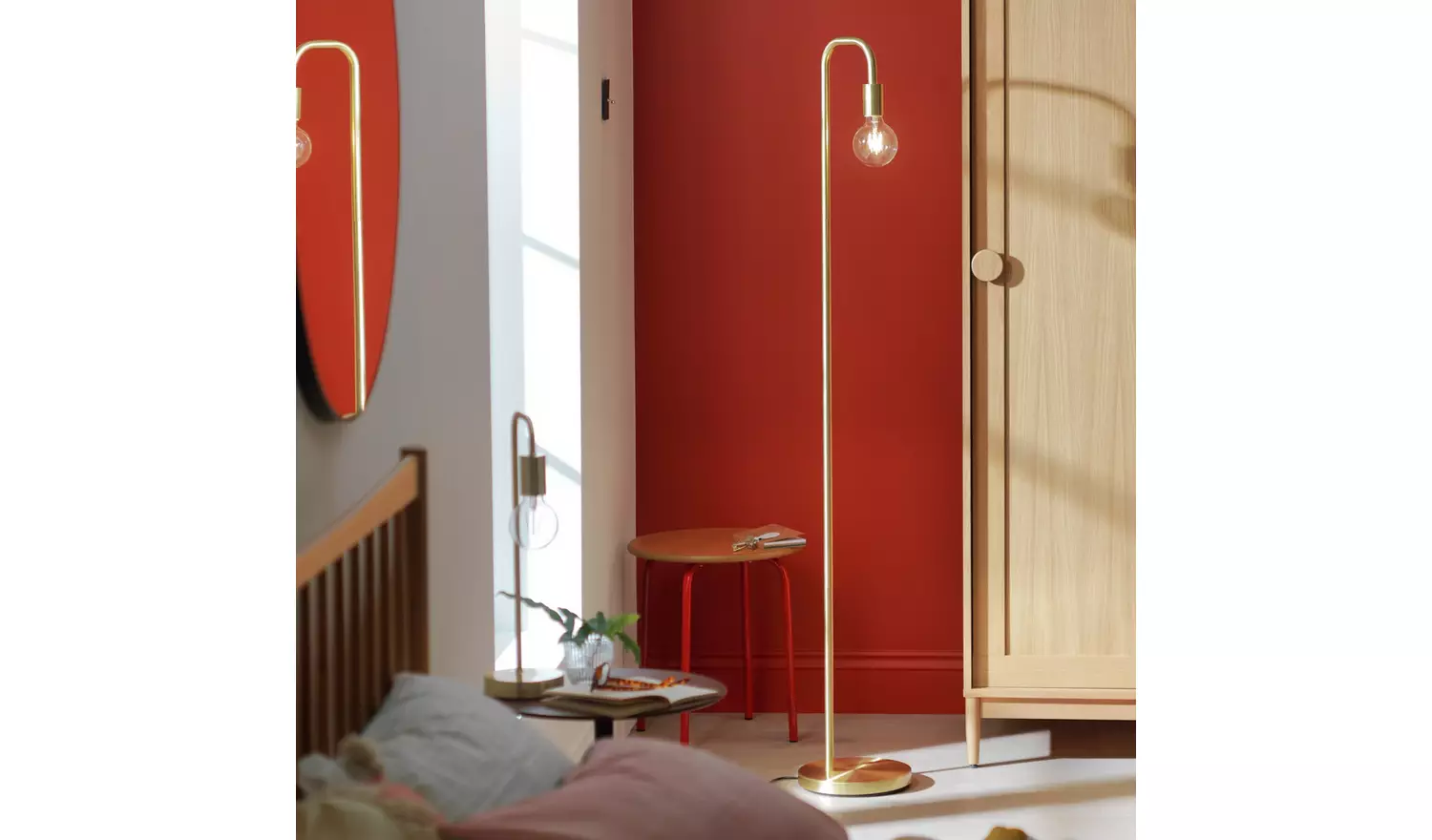 Habitat Rayner Floor Lamp - Brass