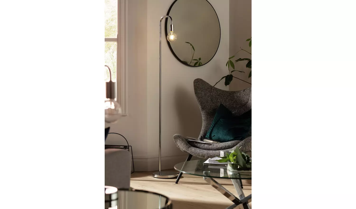 Habitat Rayner Floor Lamp - Chrome