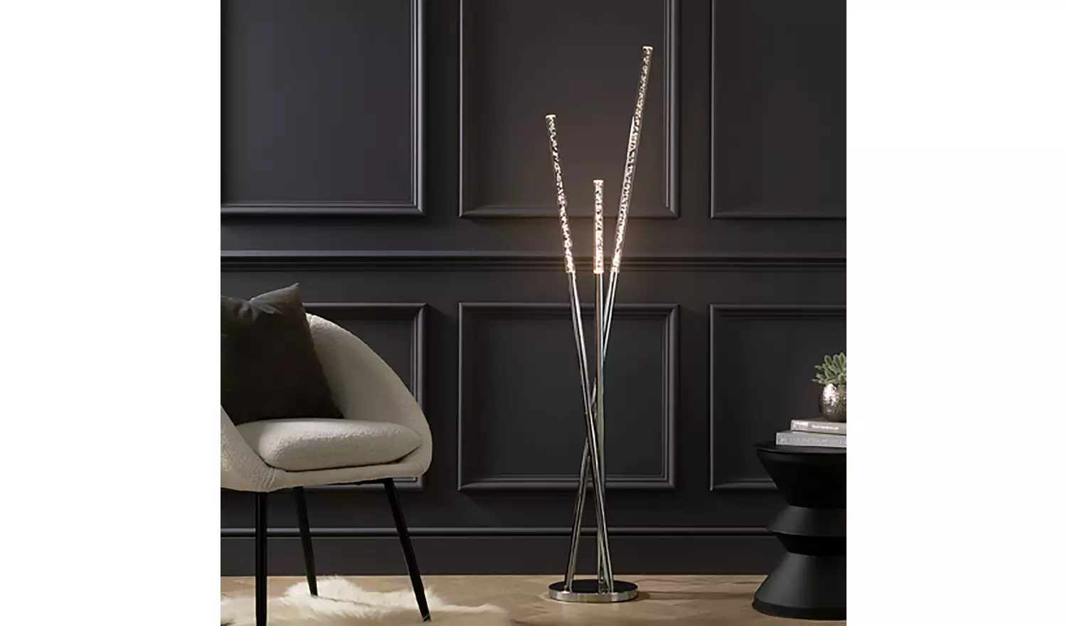 Argos Home Bubble 3 Light Floor Lamp - Chrome