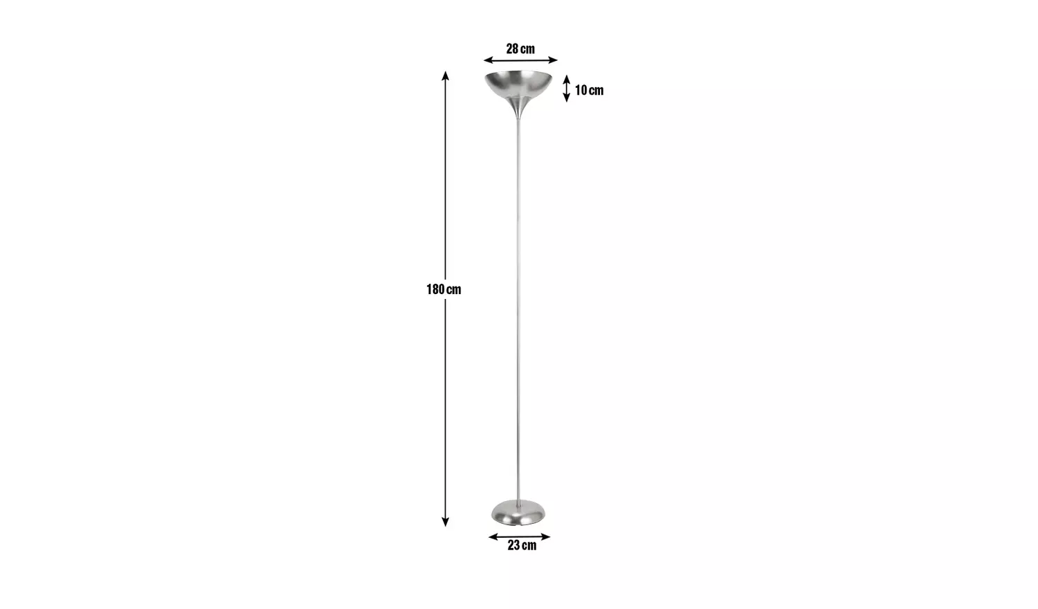 Argos Home Torchiere Uplighter Floor Lamp - Brushed Chrome