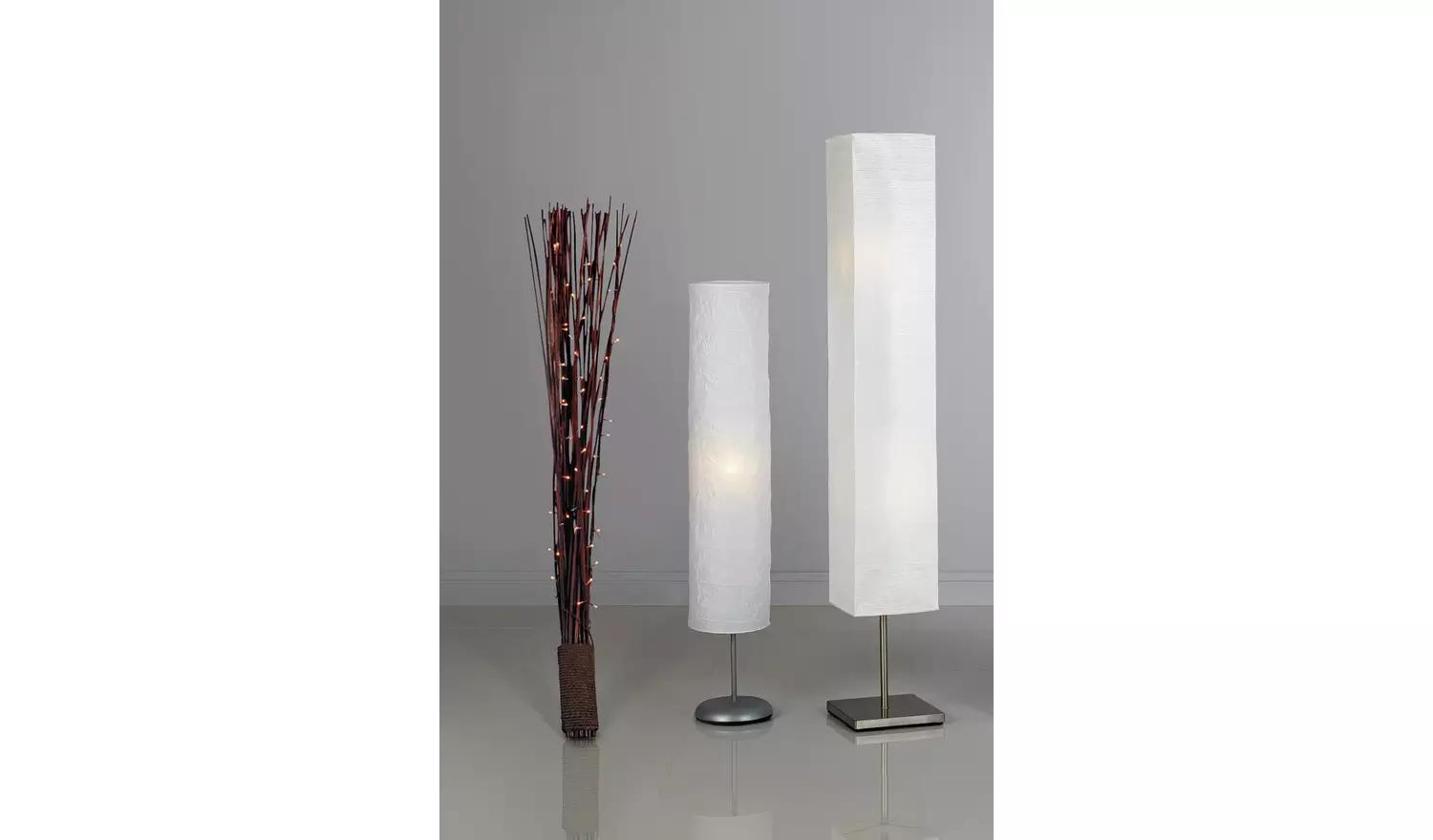 Argos Home Tube Paper Floor Lamp - White