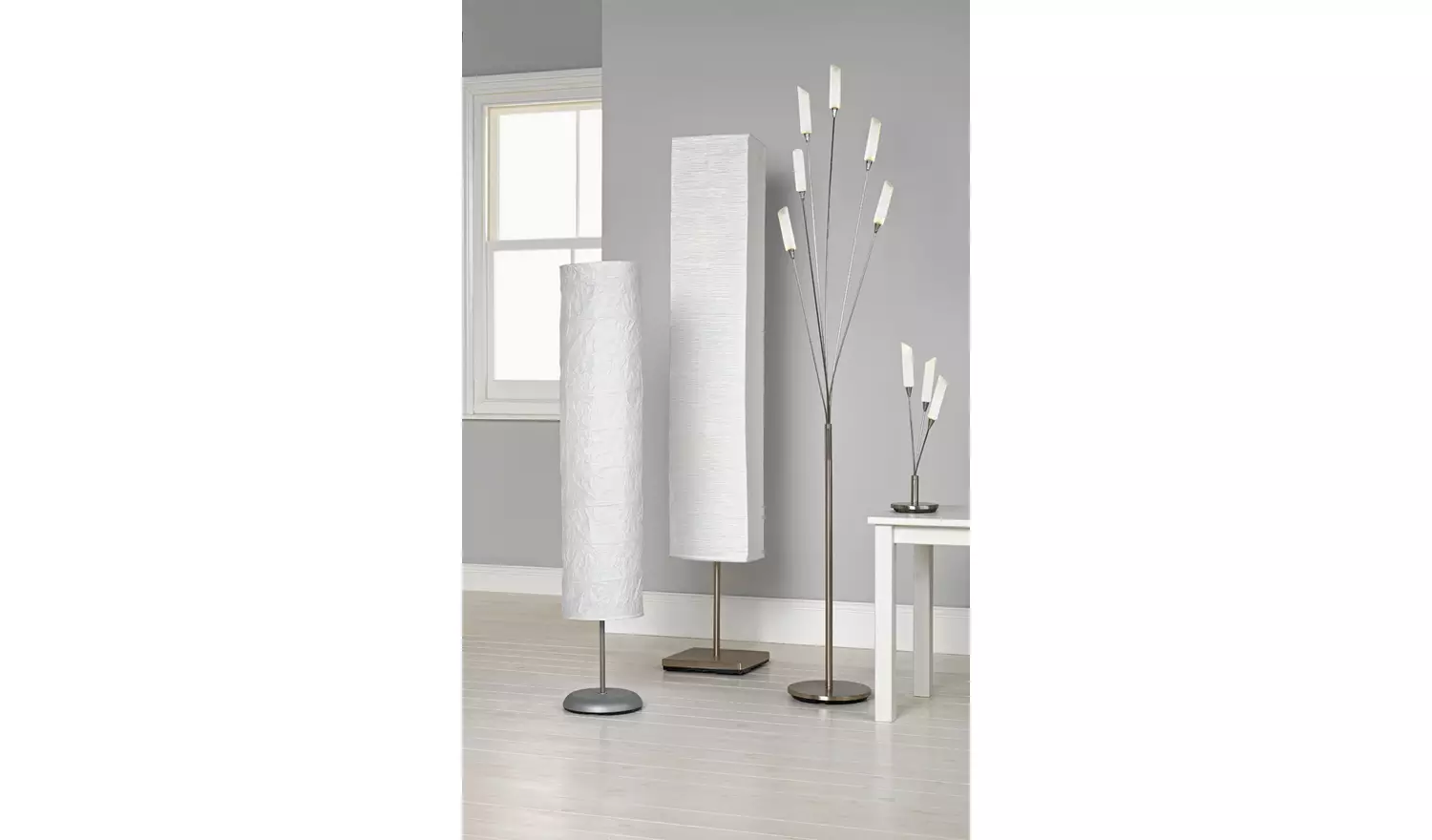 Argos Home Tube Paper Floor Lamp - White