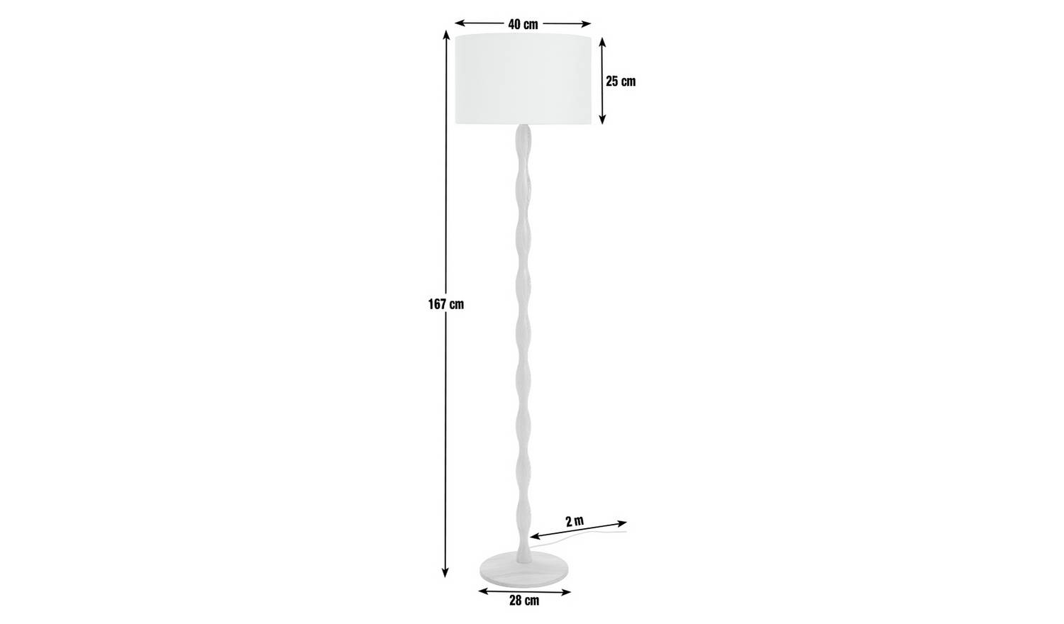 Habitat Bobbin Ash Wood Stick Floor Lamp - Natural