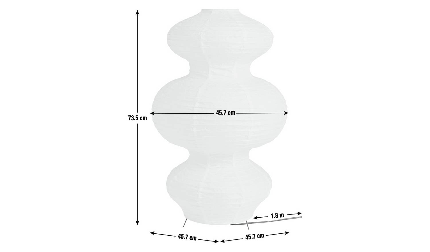 Habitat Sala Paper 3 Tier Floor Lamp - White