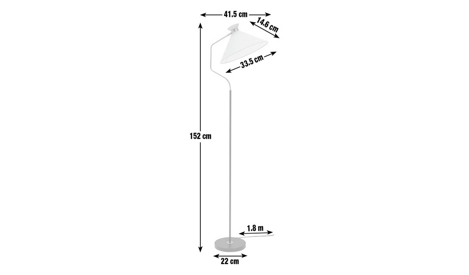 Habitat Bent Shaded Floor Lamp - Black & Gold