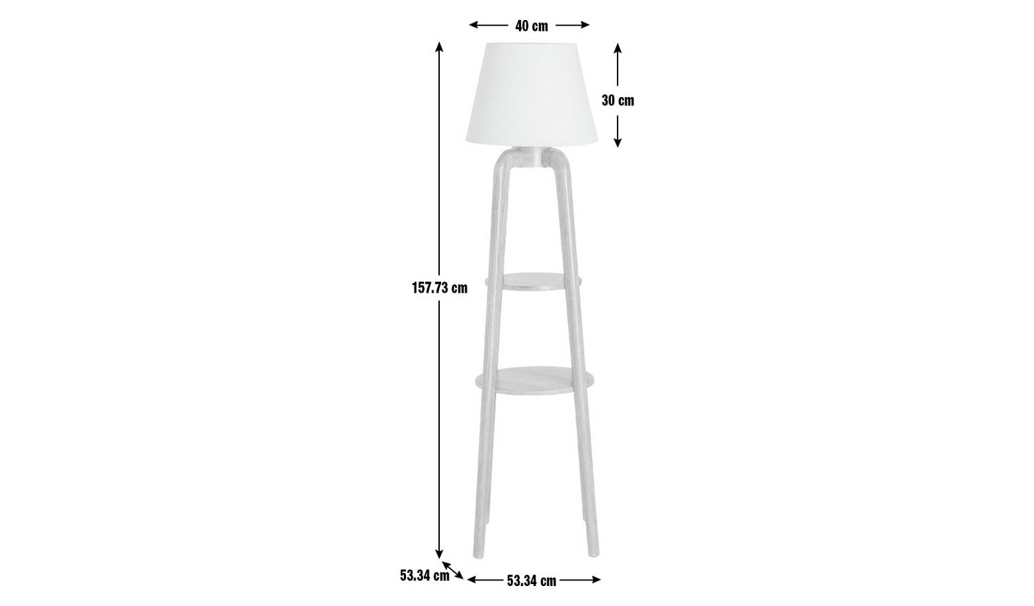 Habitat Mango Wood Shelved Floor Lamp - Natural