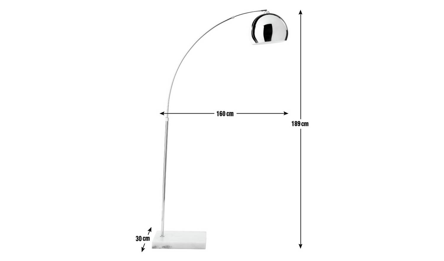 Habitat Nalone Arc Floor Lamp – Chrome & Marble