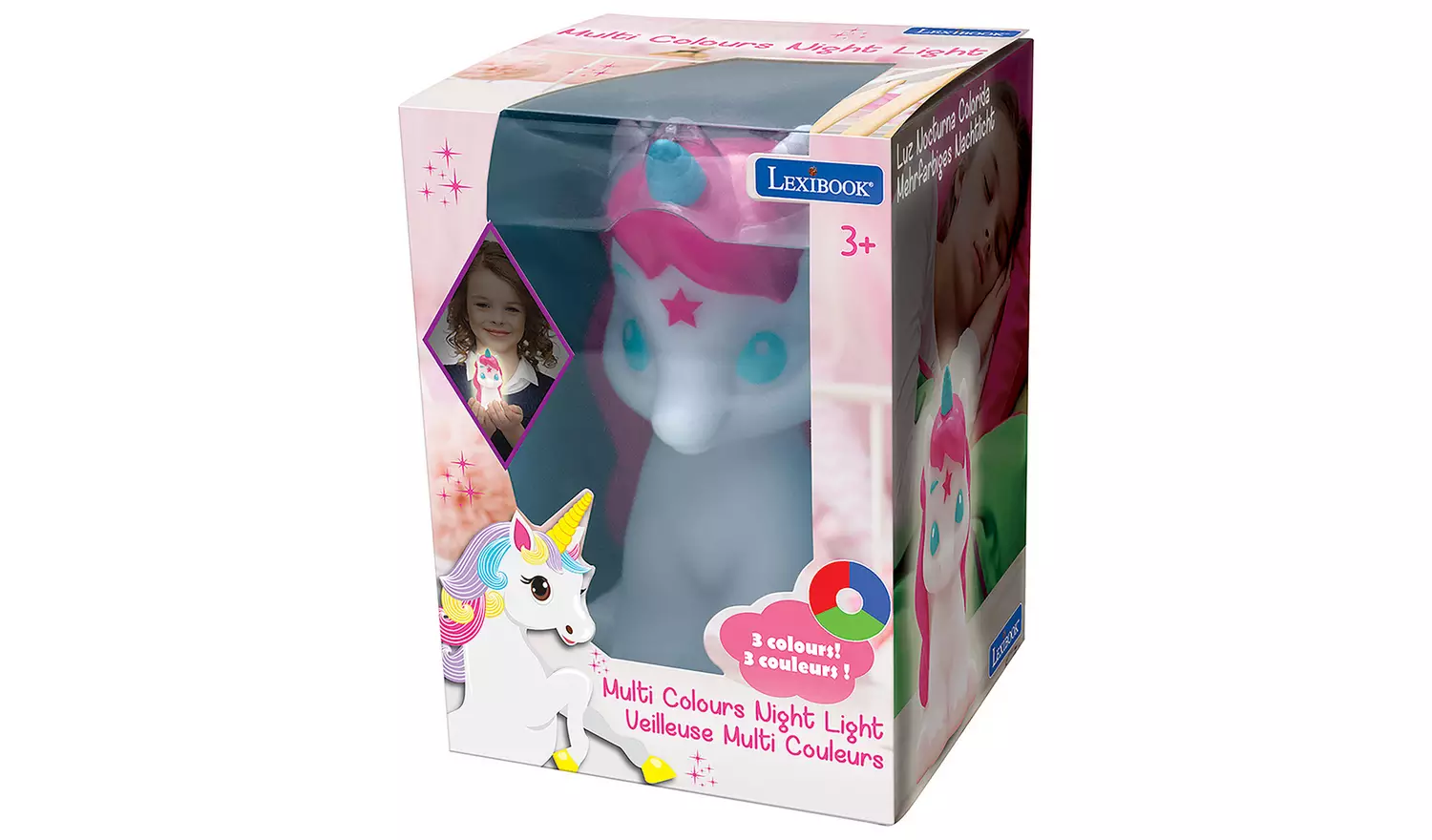 Unicorn Kids LED 3D Design Colour Changing Night Light-White