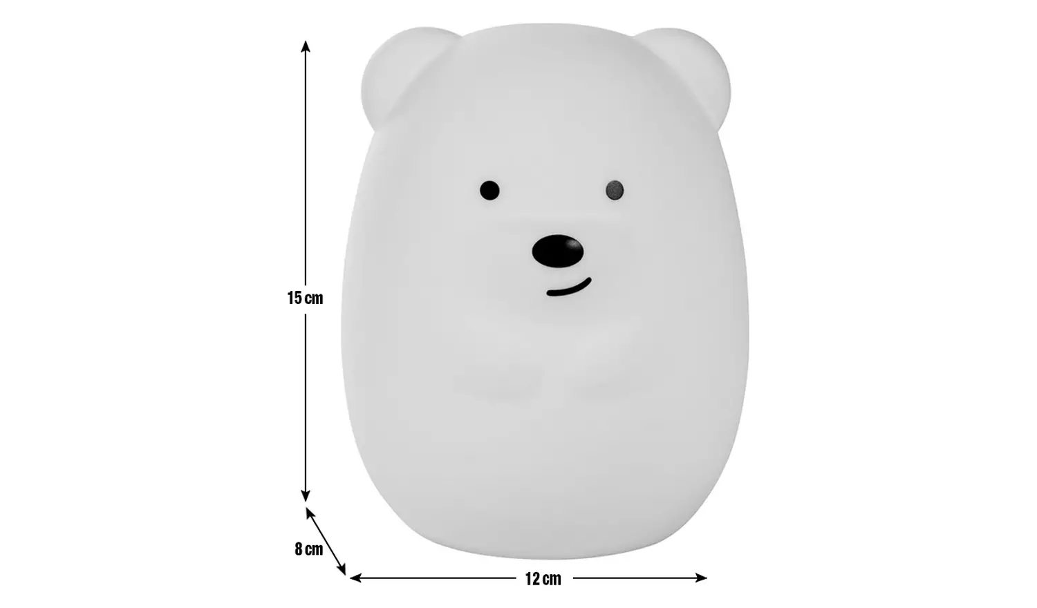 Glow Kids Bear LED Silicone Night Table Light- Multicoloured