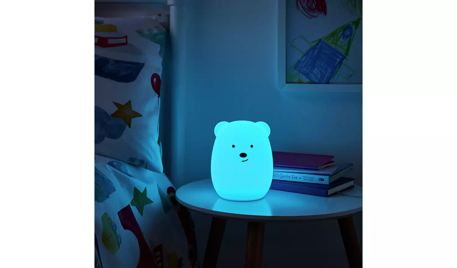 Glow Kids Bear LED Silicone Night Table Light- Multicoloured