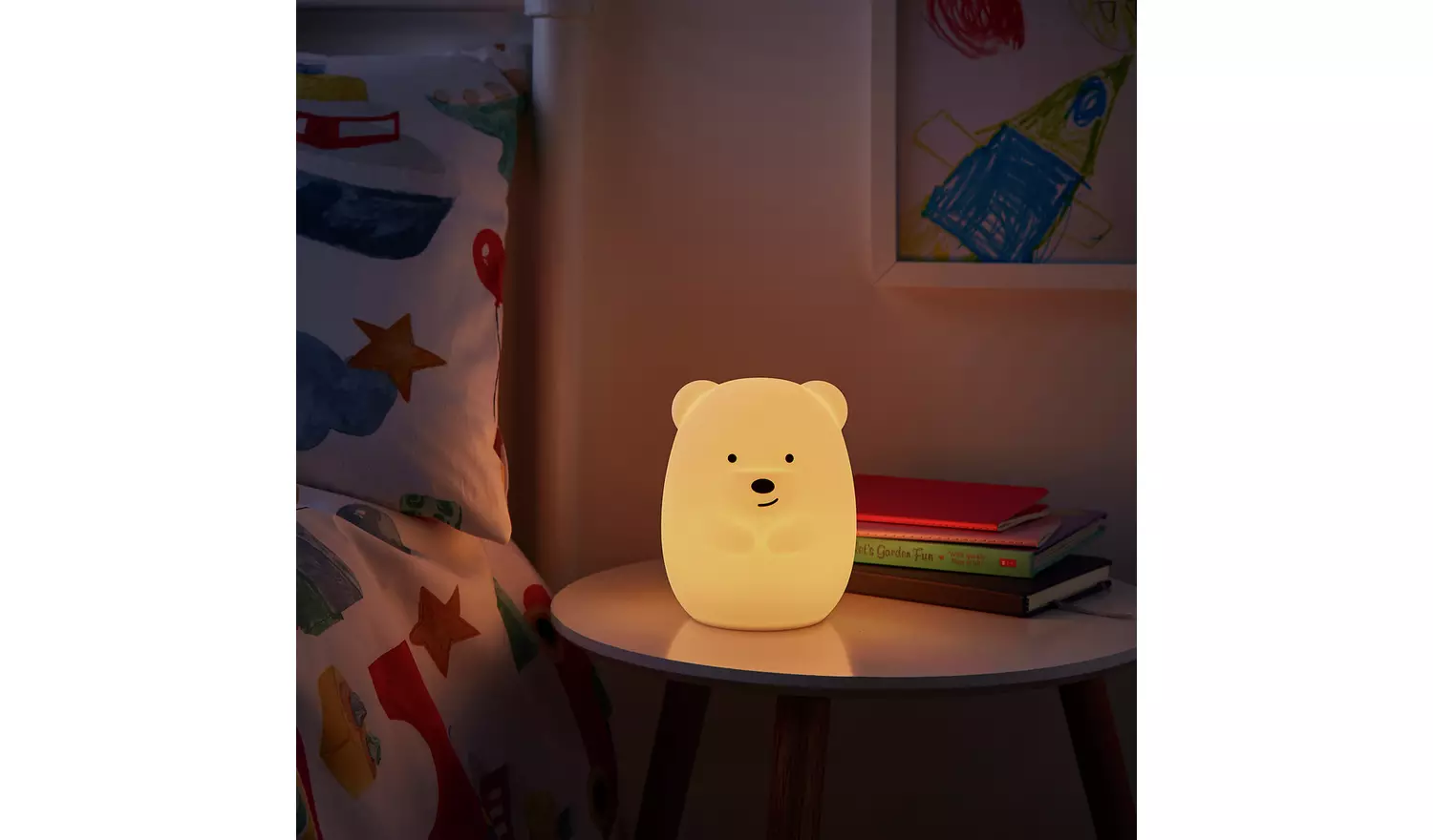 Glow Kids Bear LED Silicone Night Table Light- Multicoloured