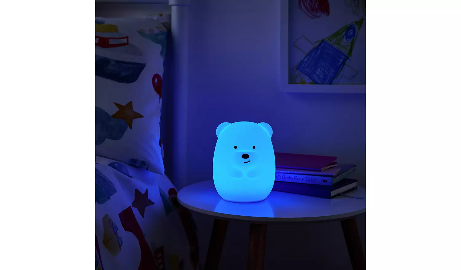 Glow Kids Bear LED Silicone Night Table Light- Multicoloured