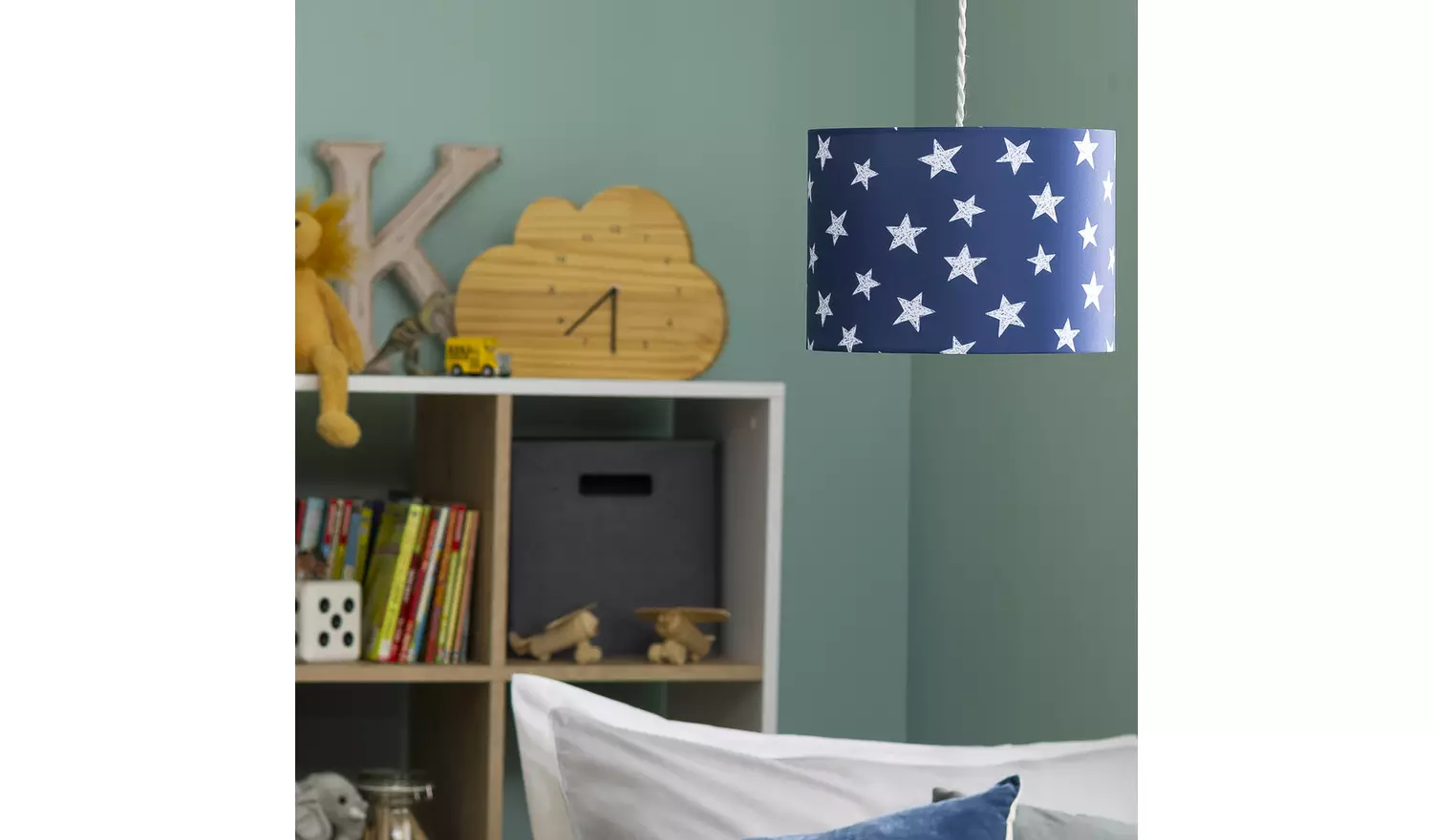 Argos Home Kids Navy Little Star Drum Lampshade - 25cm