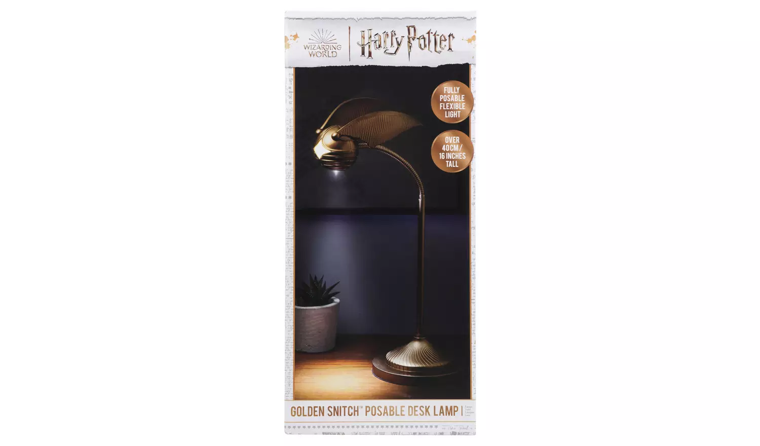 Harry Potter Golden Snitch Posable LED Kids Desk Lamp - Gold