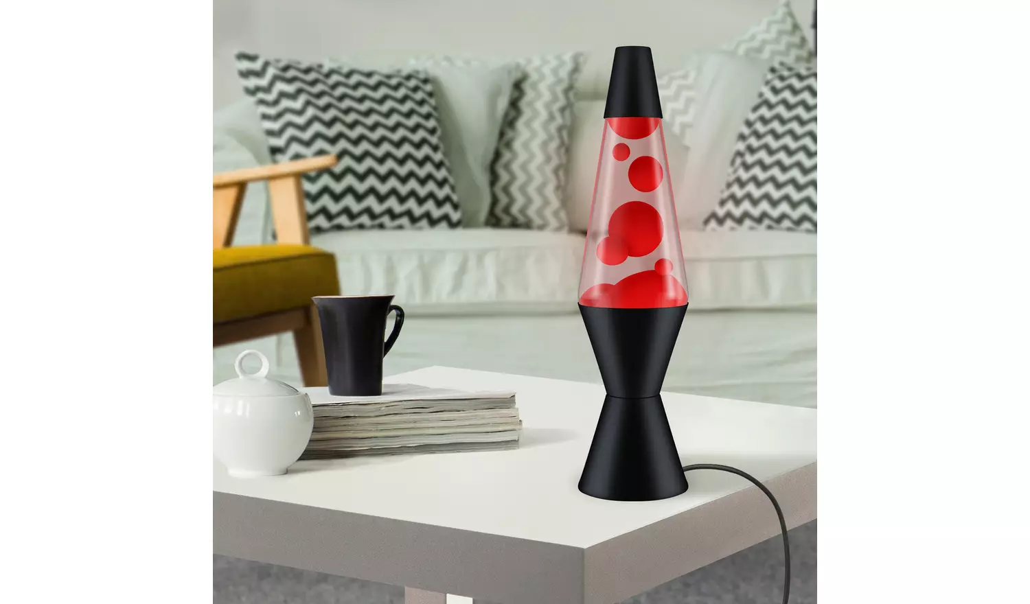 Lava 14.5in Black Lava Lamp - Red & Clear