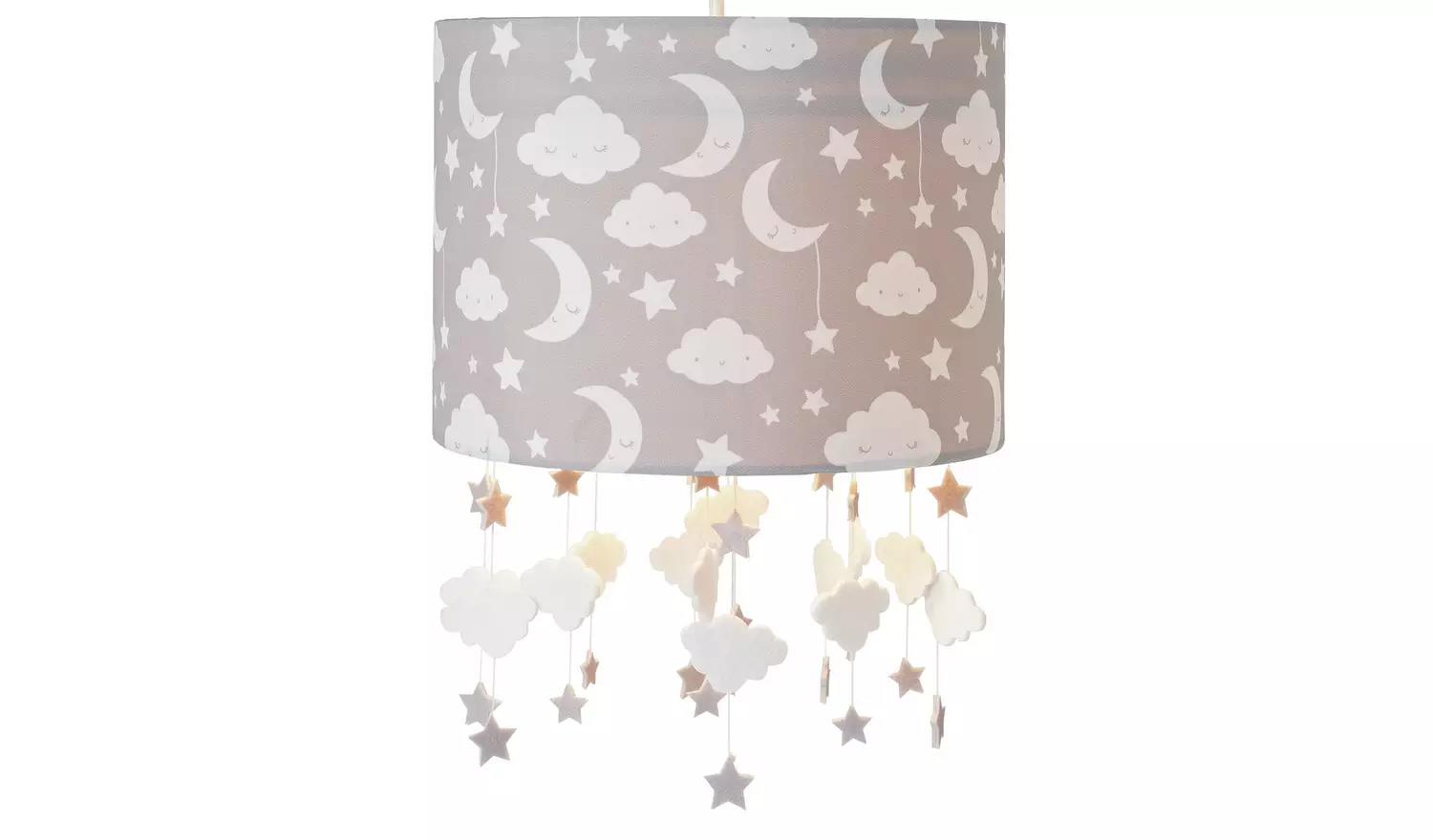 Argos Home Kids Grey Stars Easy Fit Drum Lampshade - 25cm
