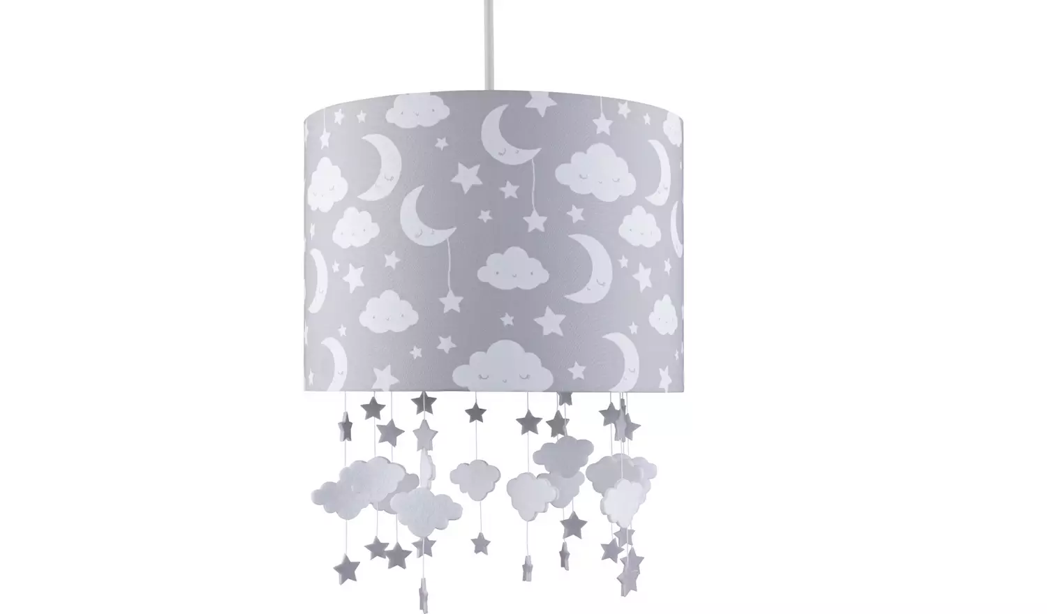 Argos Home Kids Grey Stars Easy Fit Drum Lampshade - 25cm