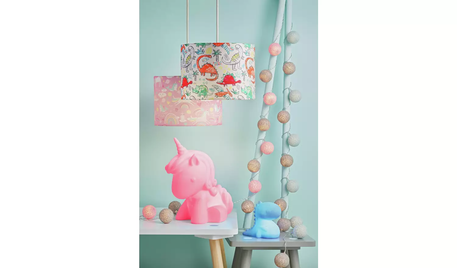 Fizz Creations Kids Dinosaur Colour Changing Lamp - White