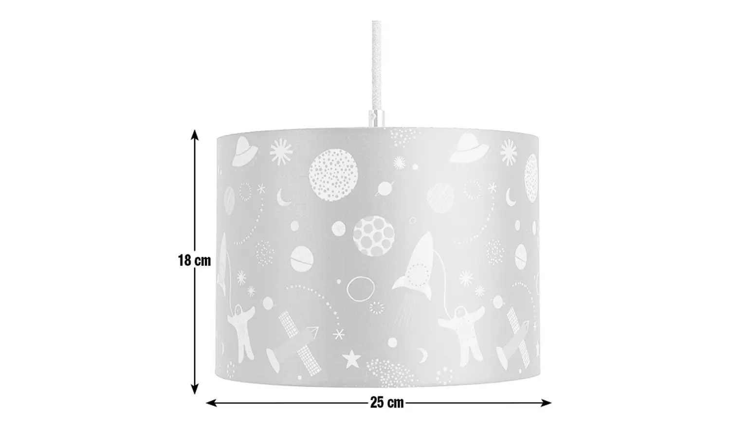 Habitat Kids Glow-in-the-Dark Space Drum Lampshade - 25cm