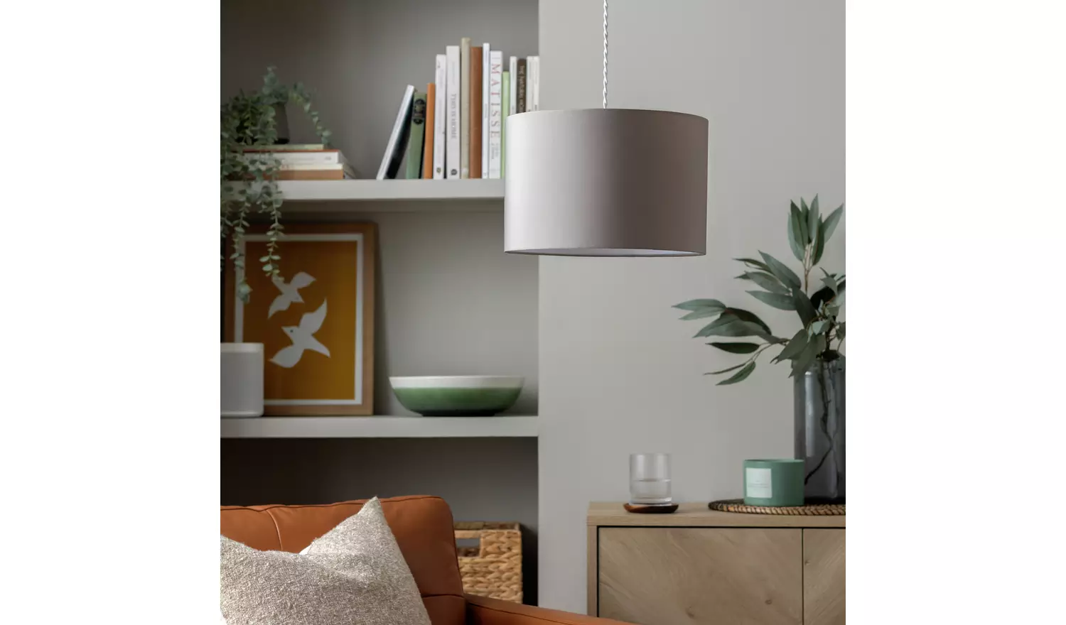 Argos Home Taupe Easy Fit Drum Lampshade - 30 cm
