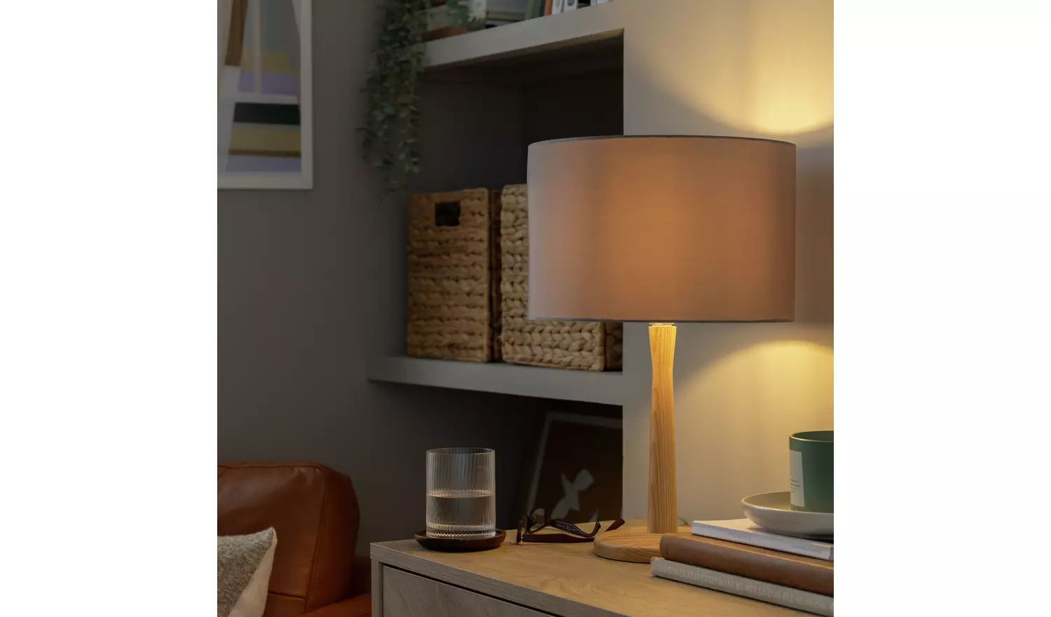 Argos Home Taupe Easy Fit Drum Lampshade - 30 cm