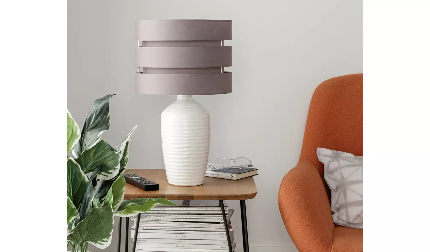 Argos Home Grey Easy Fit 3 Tier Lampshade - 30cm
