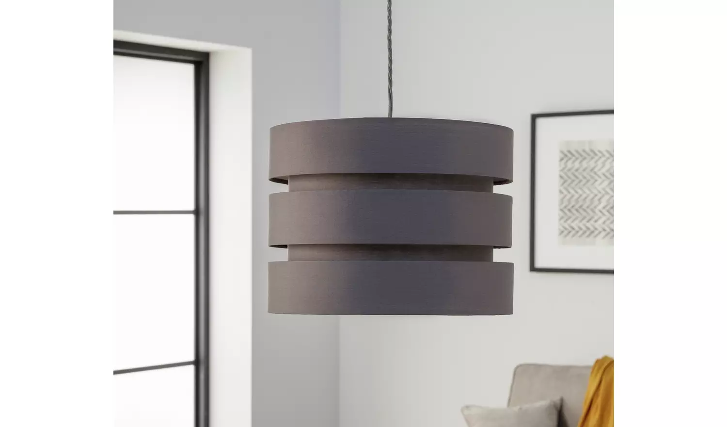 Argos Home Grey Easy Fit 3 Tier Lampshade - 30cm