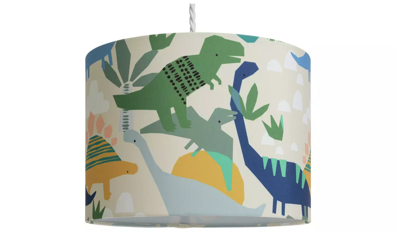 Argos Home Beige & Blue Dino Drum Lampshade - 25cm