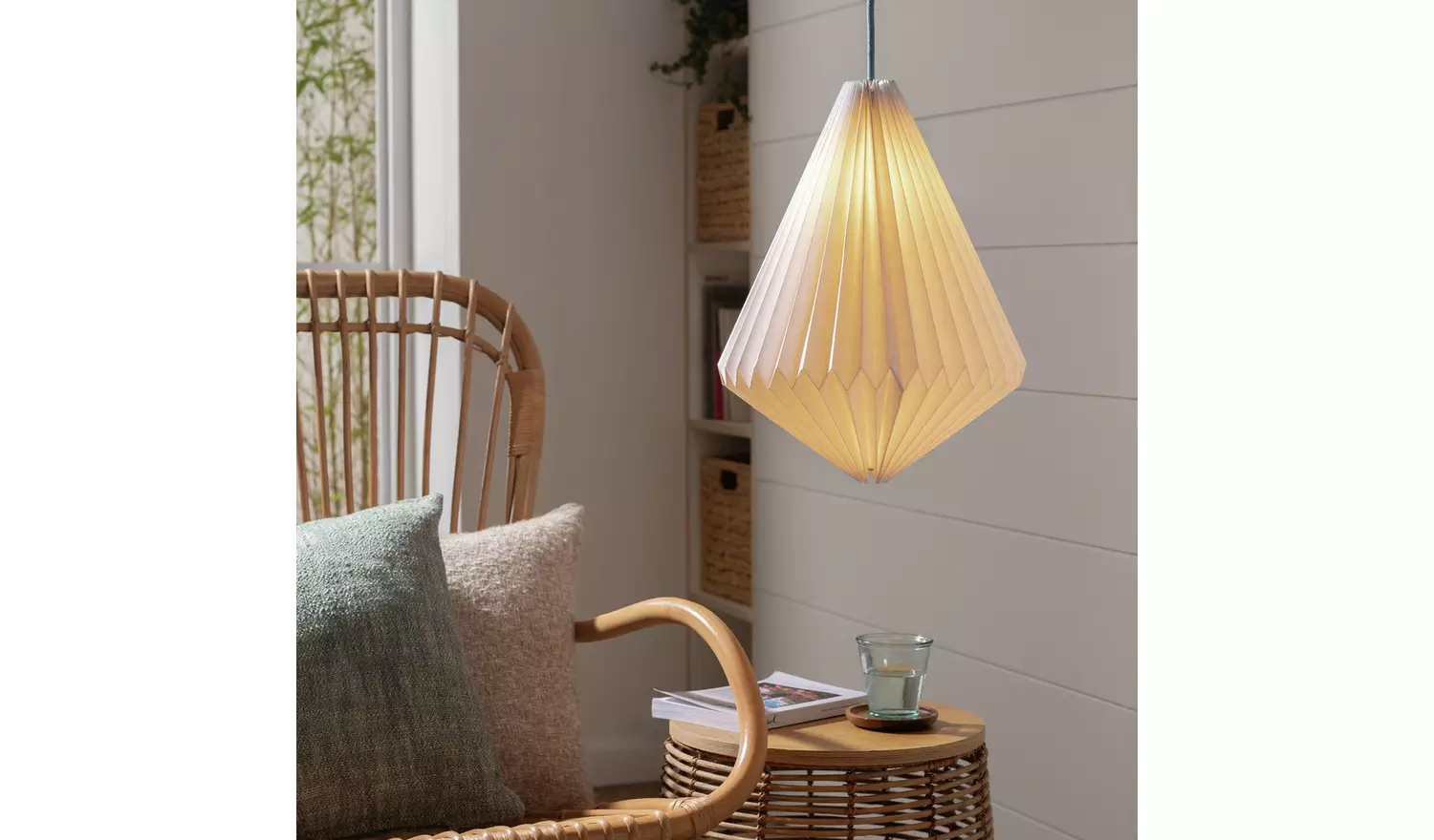 Habitat Origami White Paper Easy Fit Lampshade - 30cm