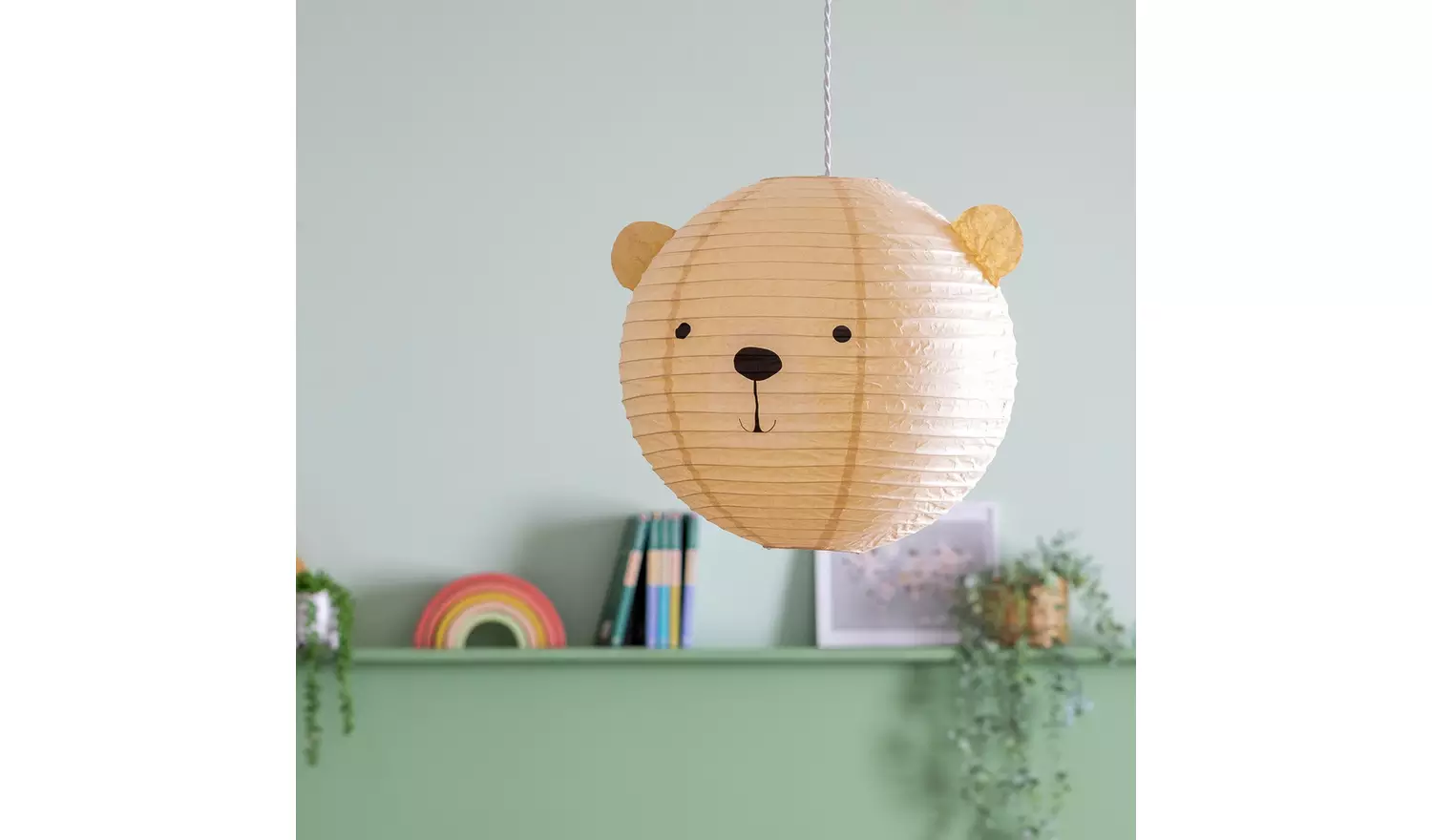 Argos Home Kids Cream Bear Easy Fit Paper Lampshade - 40cm