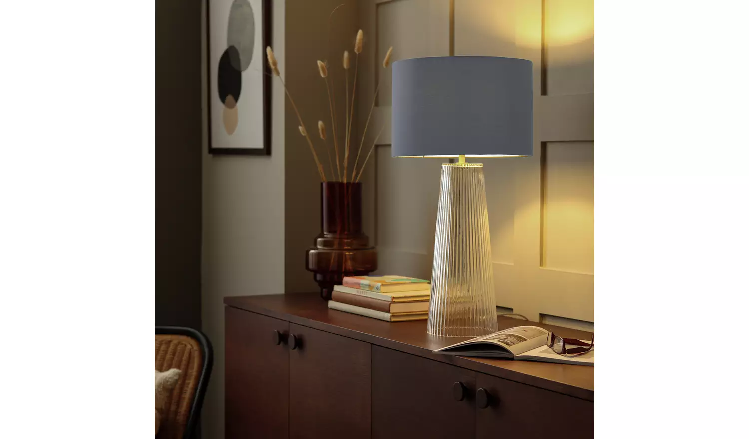 Argos Home Charcoal Easy Fit Drum Lampshade - 30cm