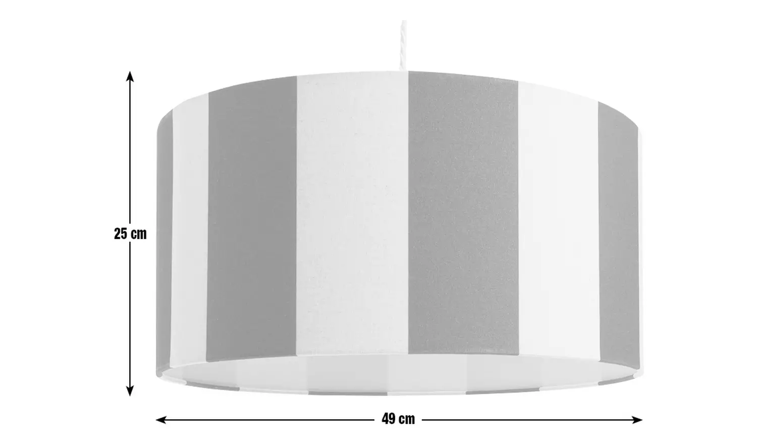 Habitat Black Stripes Faux Linen Drum Lampshade - 49cm