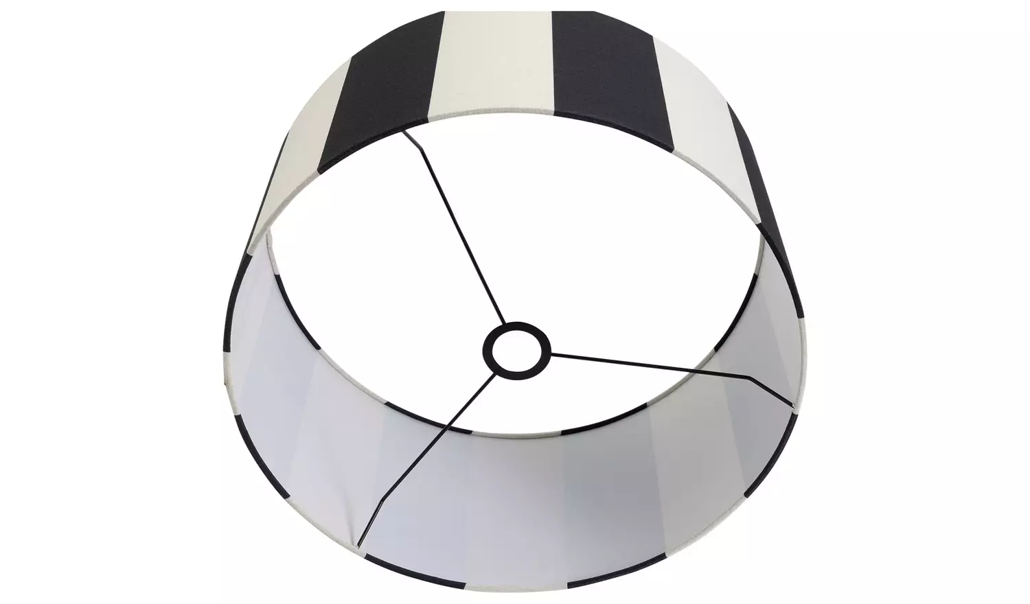 Habitat Black Stripes Faux Linen Drum Lampshade - 49cm