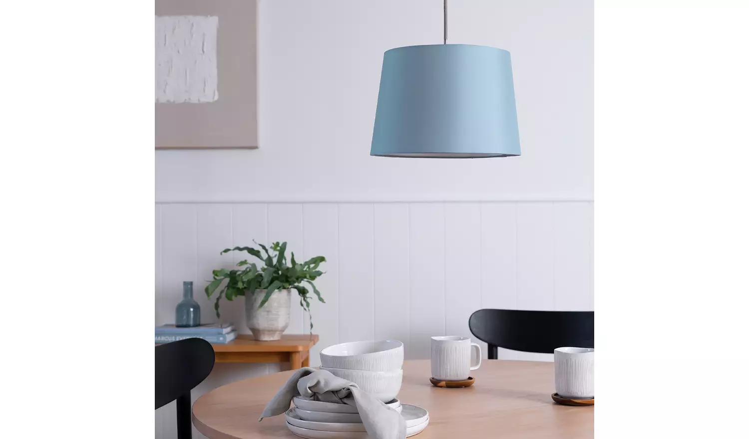 Habitat Blue Textured Easy Fit Tapered Lampshade - 30cm