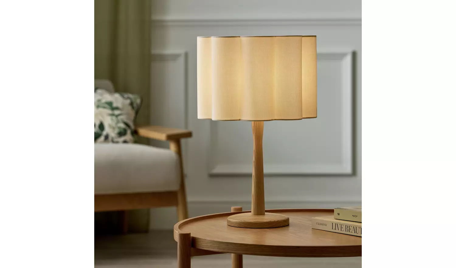 Habitat Pleat Natural Easy Fit Lampshade - 30cm