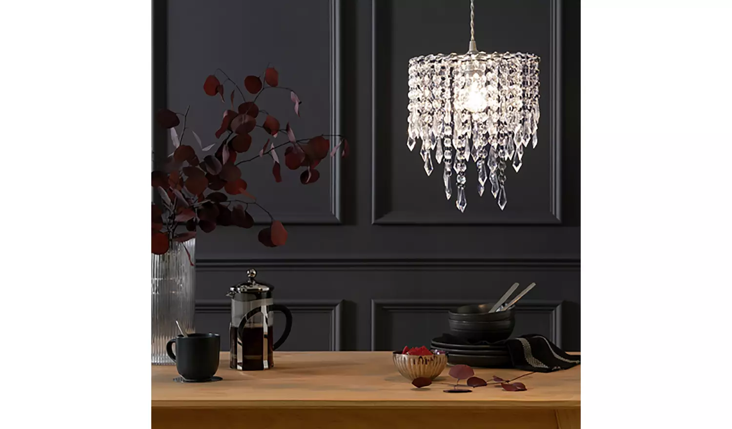 Argos Home Clear Beaded Cascade Lampshade - 25cm