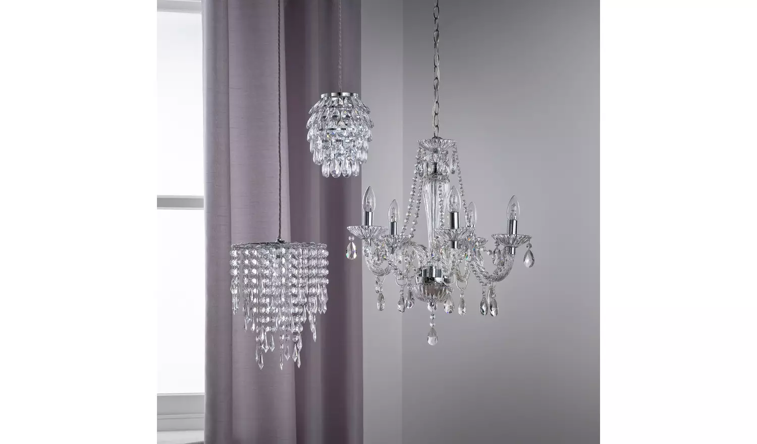 Argos Home Clear Beaded Easy FitLampshade - 19cm