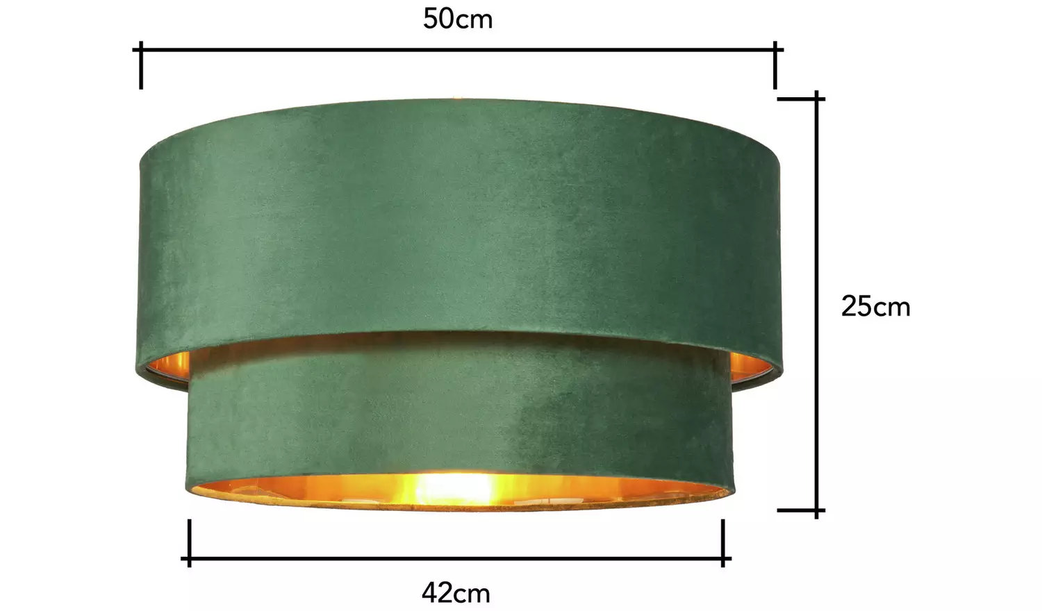 BHS Vera Velvet 2 Tier Emerald Lampshade - 50cm