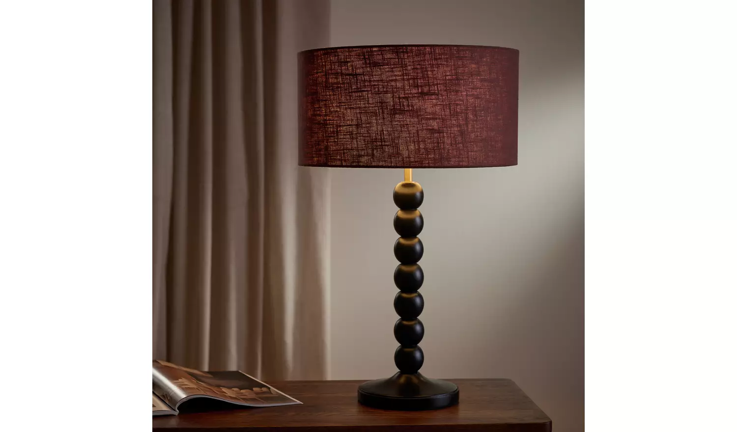 Habitat Walnut Easy Fit Drum Lampshade - 35cm