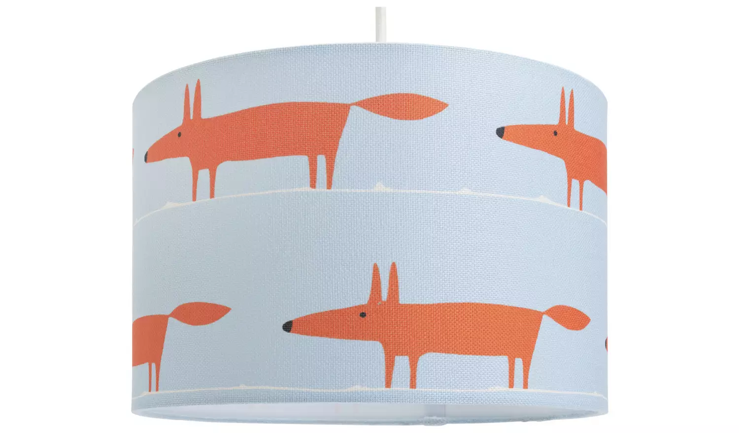 Habitat x Scion Blue Mr Fox Drum Lampshade - 30cm