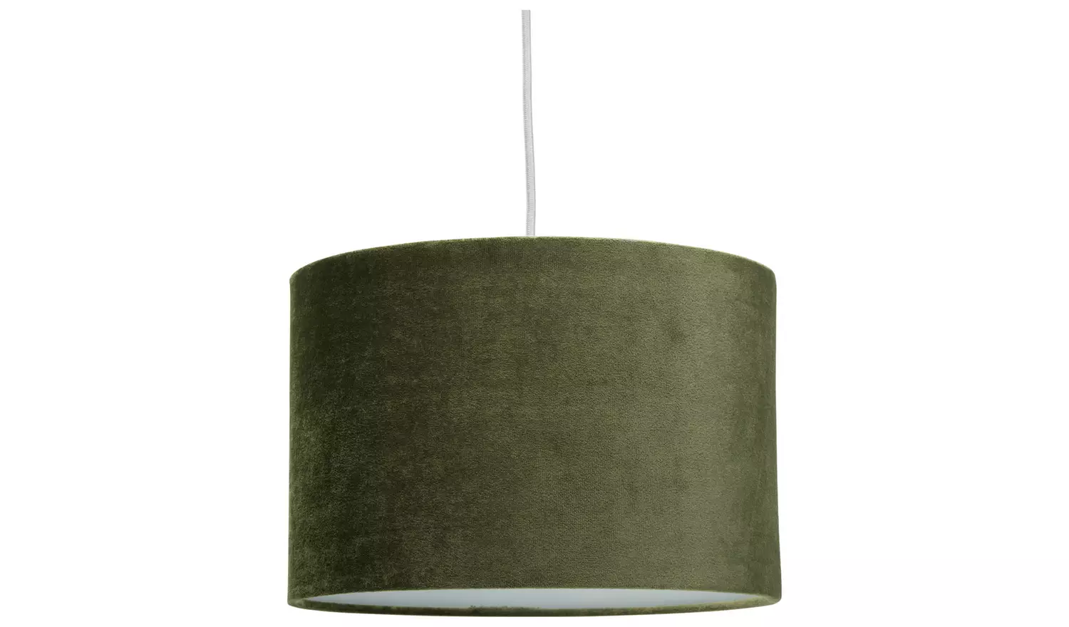 Habitat Green Velvet Easy Fit Drum Lampshade - 30cm