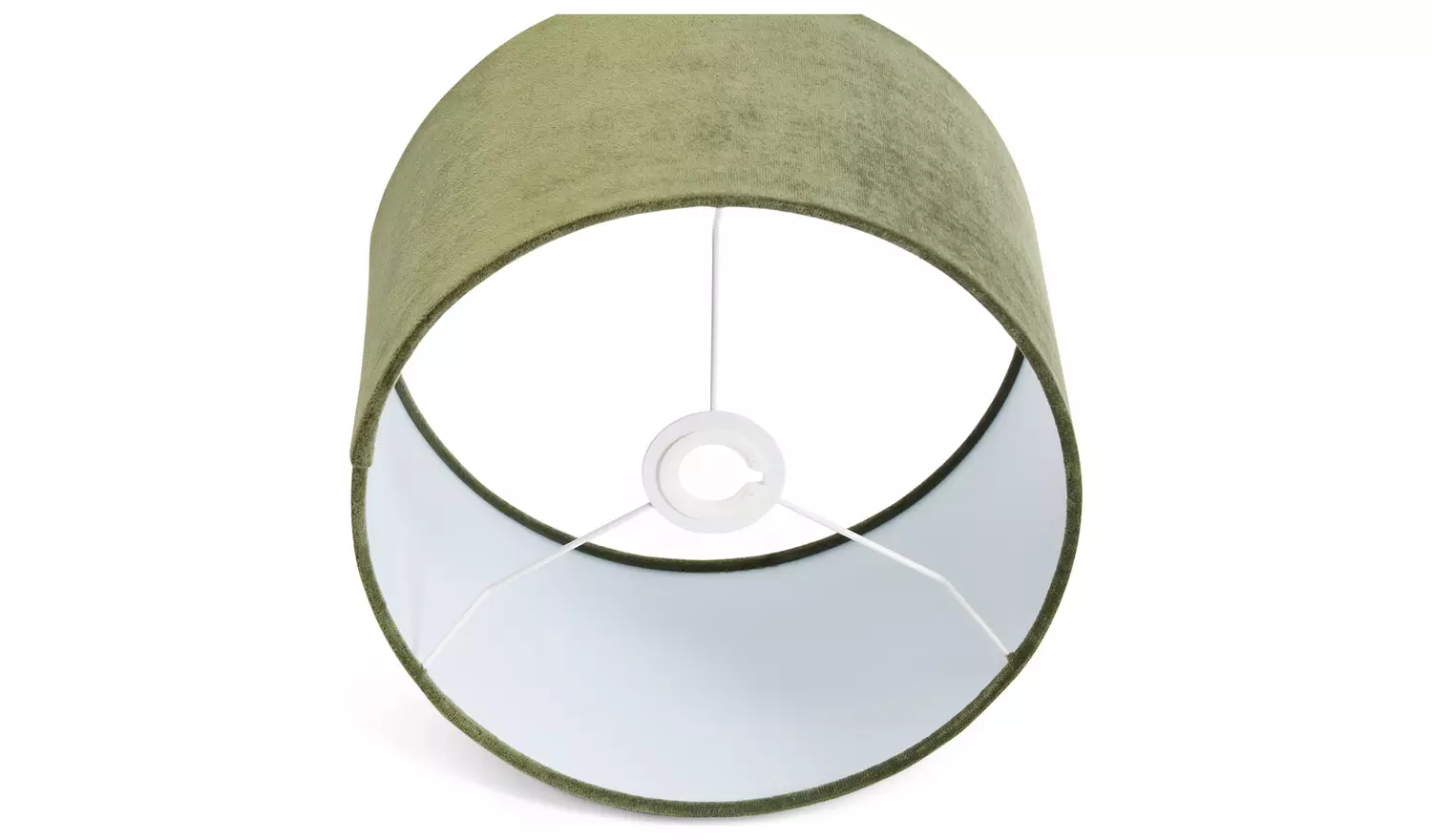Habitat Green Velvet Easy Fit Drum Lampshade - 30cm