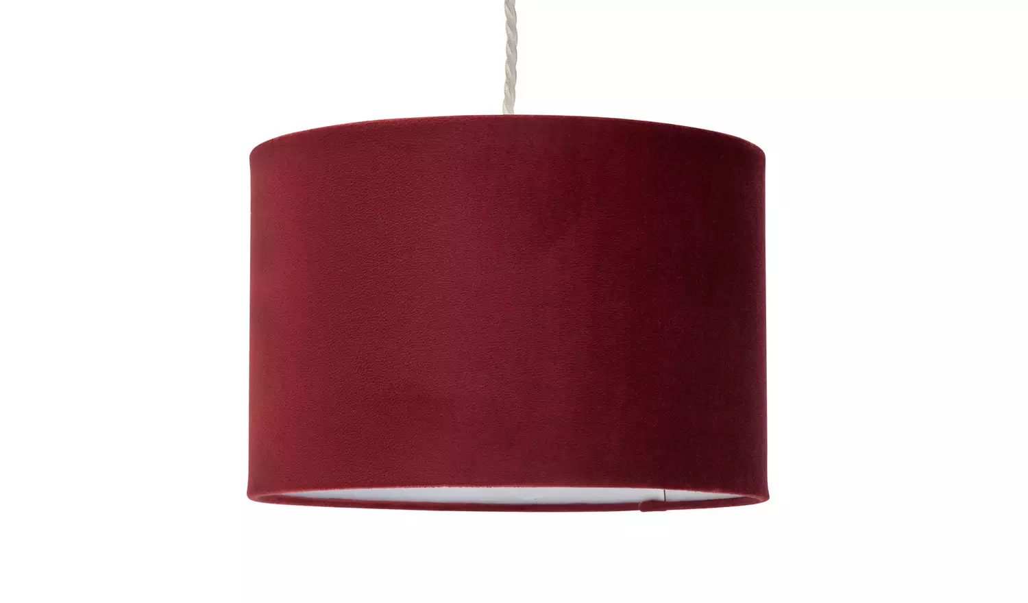 Habitat Dark Red Velvet Easy Fit Drum Lampshade - 30cm