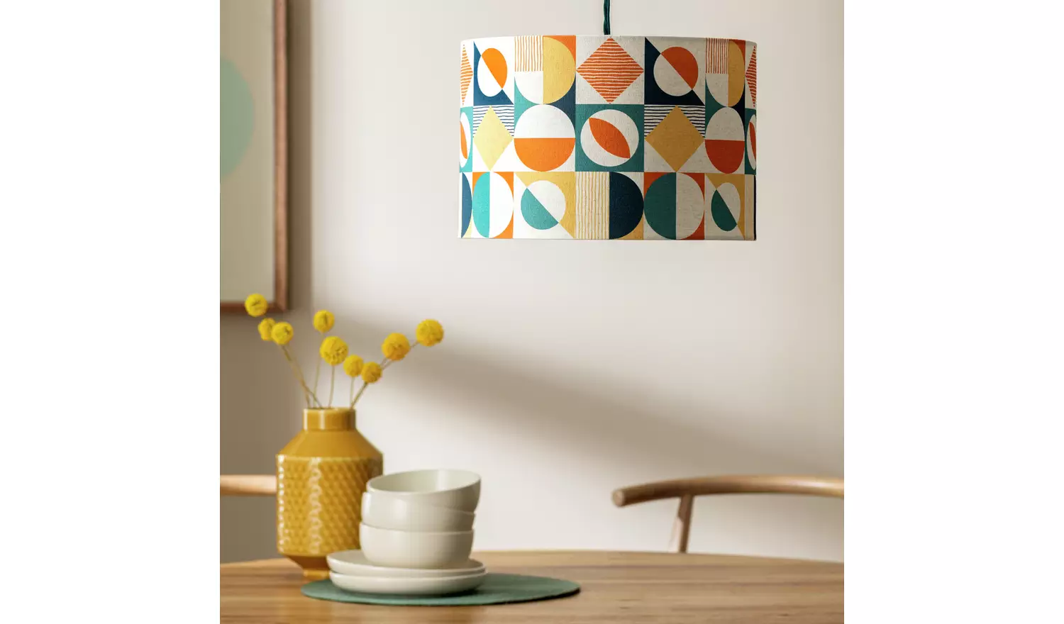 Habitat Geometric Printed Easy Fit Drum Lampshade - 30cm