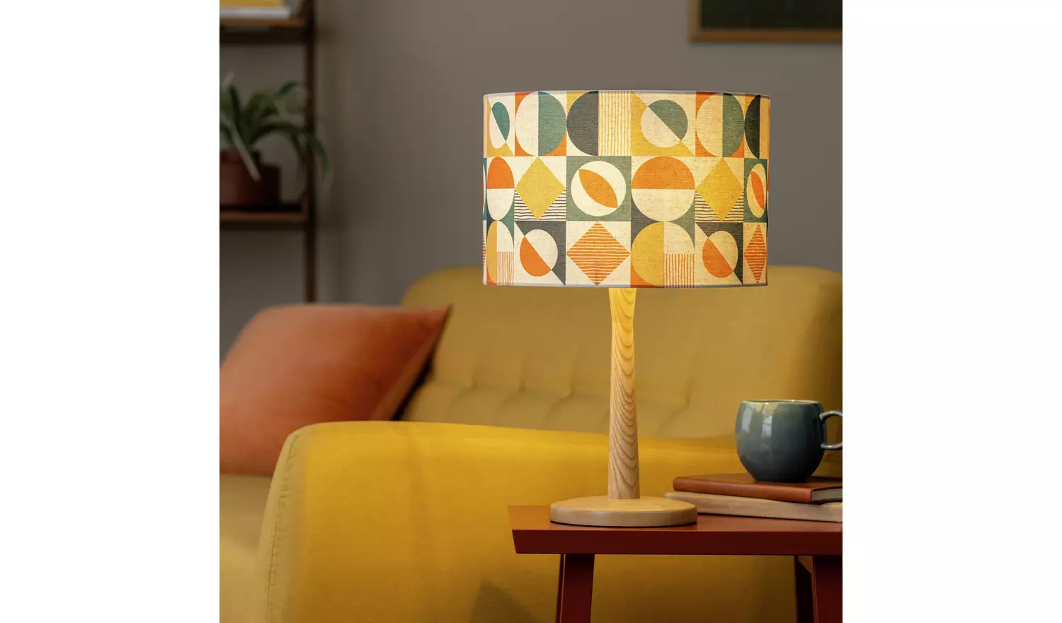Habitat Geometric Printed Easy Fit Drum Lampshade - 30cm