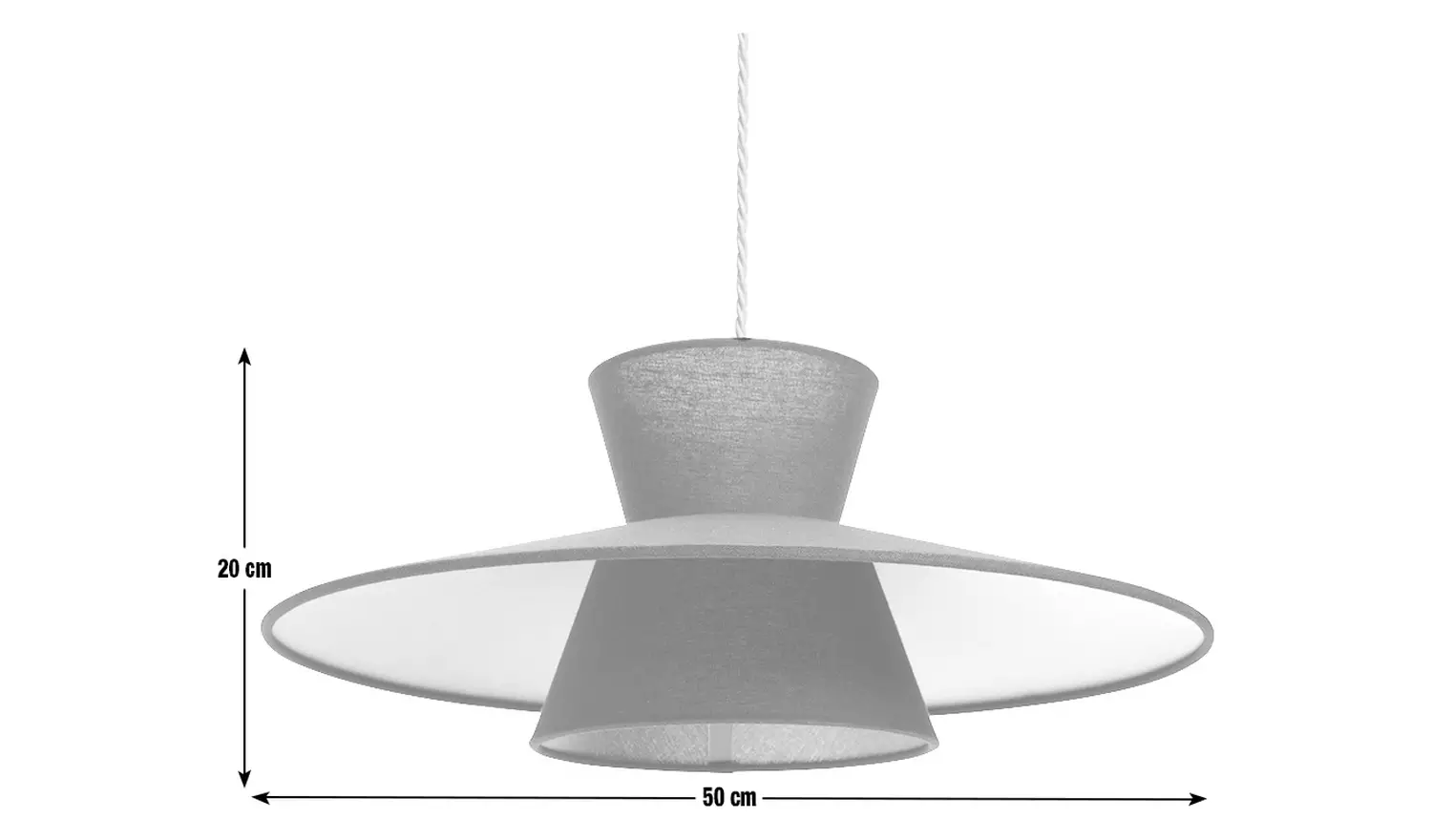 Habitat Otto Black Raffia Easy Fit 2 Tier Lampshade - 50cm