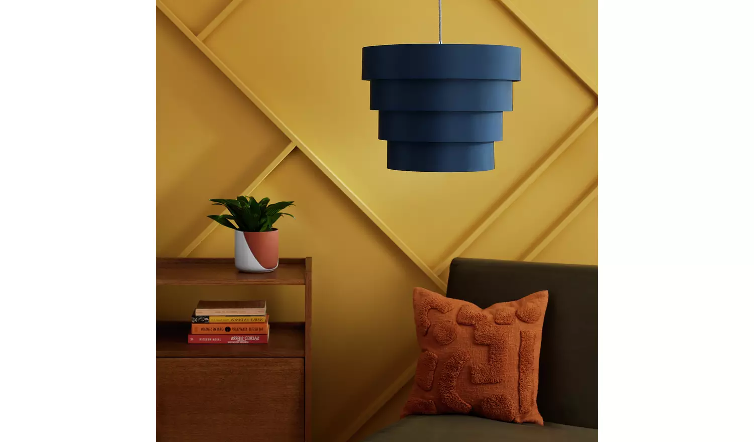 Argos Home Navy Easy Fit Stacked4 Tier Lampshade - 45cm